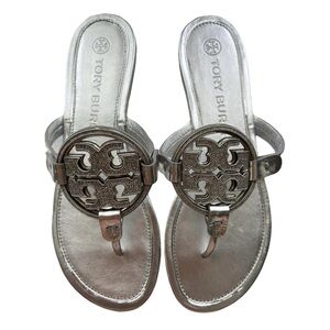 Tory Burch Miller Pave Medallion Thong Sandals Women’s Size 9 New